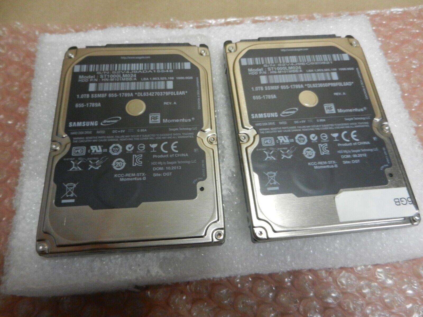 2X Samsung Spinpoint 1TB Laptop Hard Disk Drive HDD / ST1000LM024 / HN-M101MBB/A