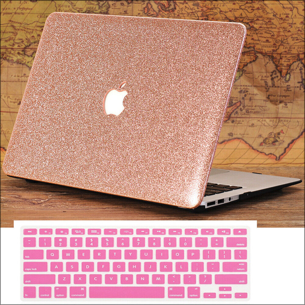 PU Leather Bling Glitter Hard Case  for 2009-2024 MacBook Air Pro 11 13 14 15 16