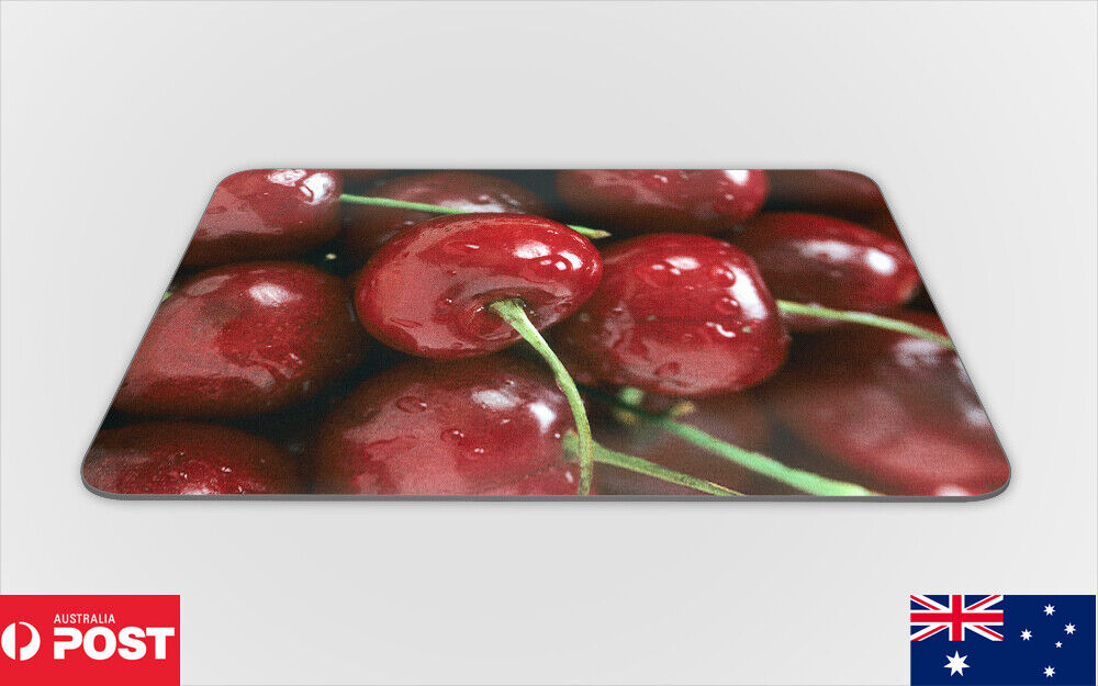 MOUSE PAD DESK MAT ANTI-SLIP|VINTAGE RED CHERRIES FRUIT #2