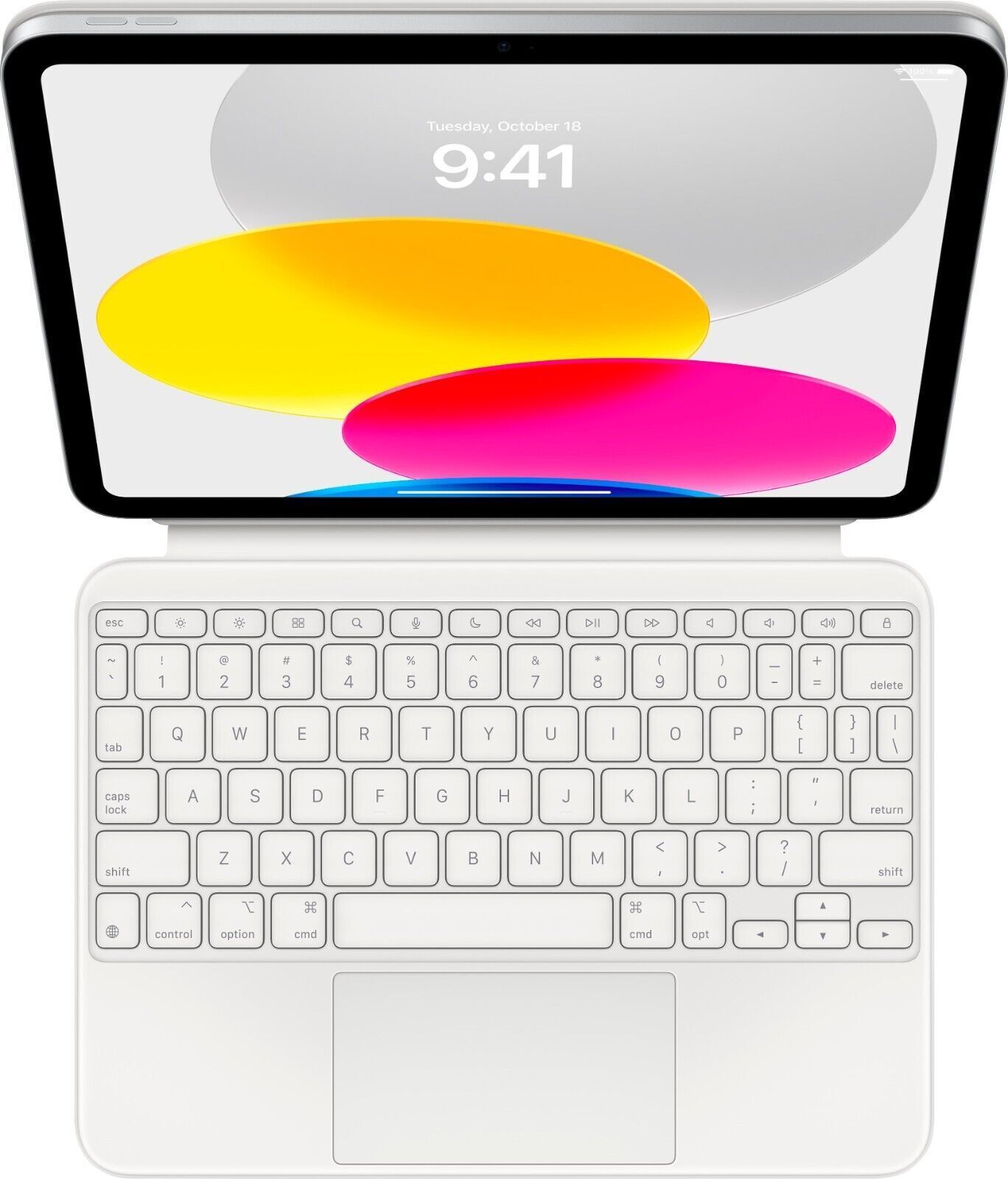 Apple Magic Keyboard Folio for iPad 10th Gen. - White MQDP3LL/A - New Open Box