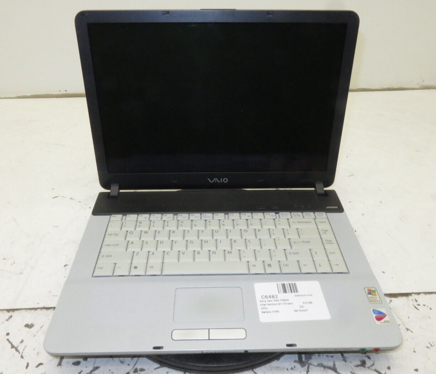 Sony Vaio PCG-7G2L Laptop Intel Pentium M 512MB Ram No HDD or Battery