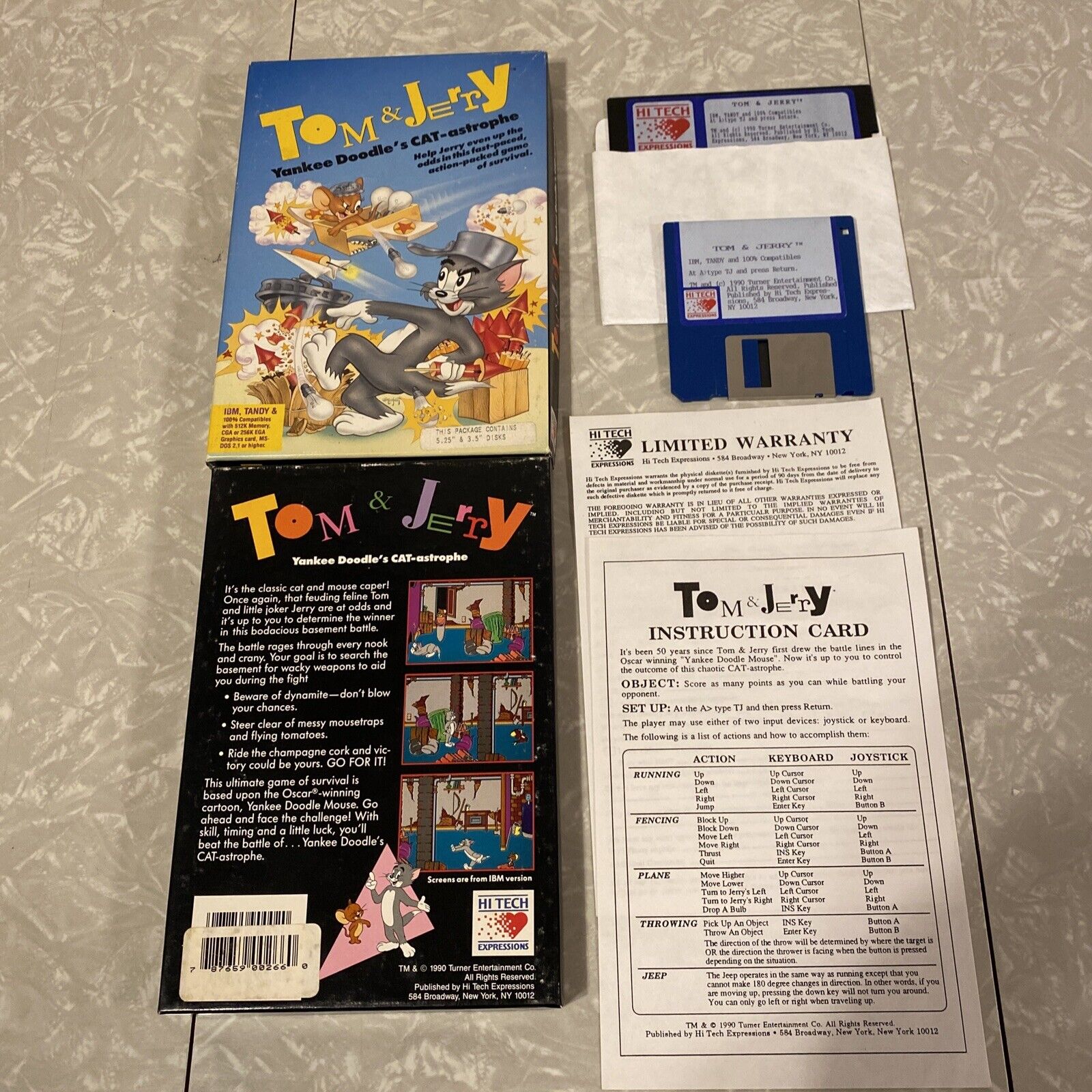 Tom & Jerry Yankee Doodle's Catastrophe IBM Tandy 1990 Rare COMPLETE Hi-Tech
