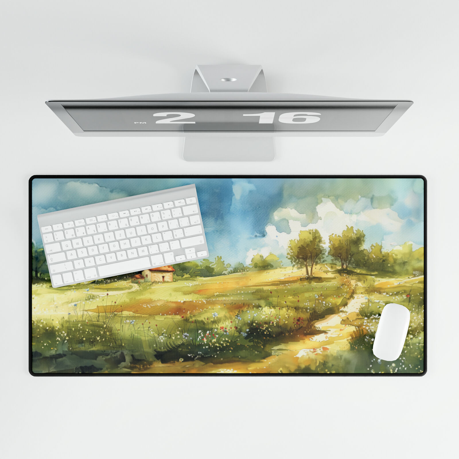 Watercolor Painting Desk Mat Vintage Country Art Style Computer Mouse Pad Games
