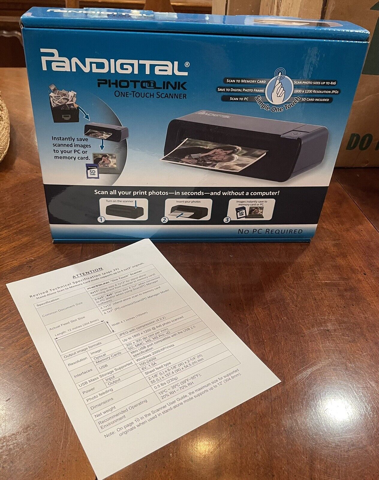 Pandigital Photo link One-Touch Print Scanner