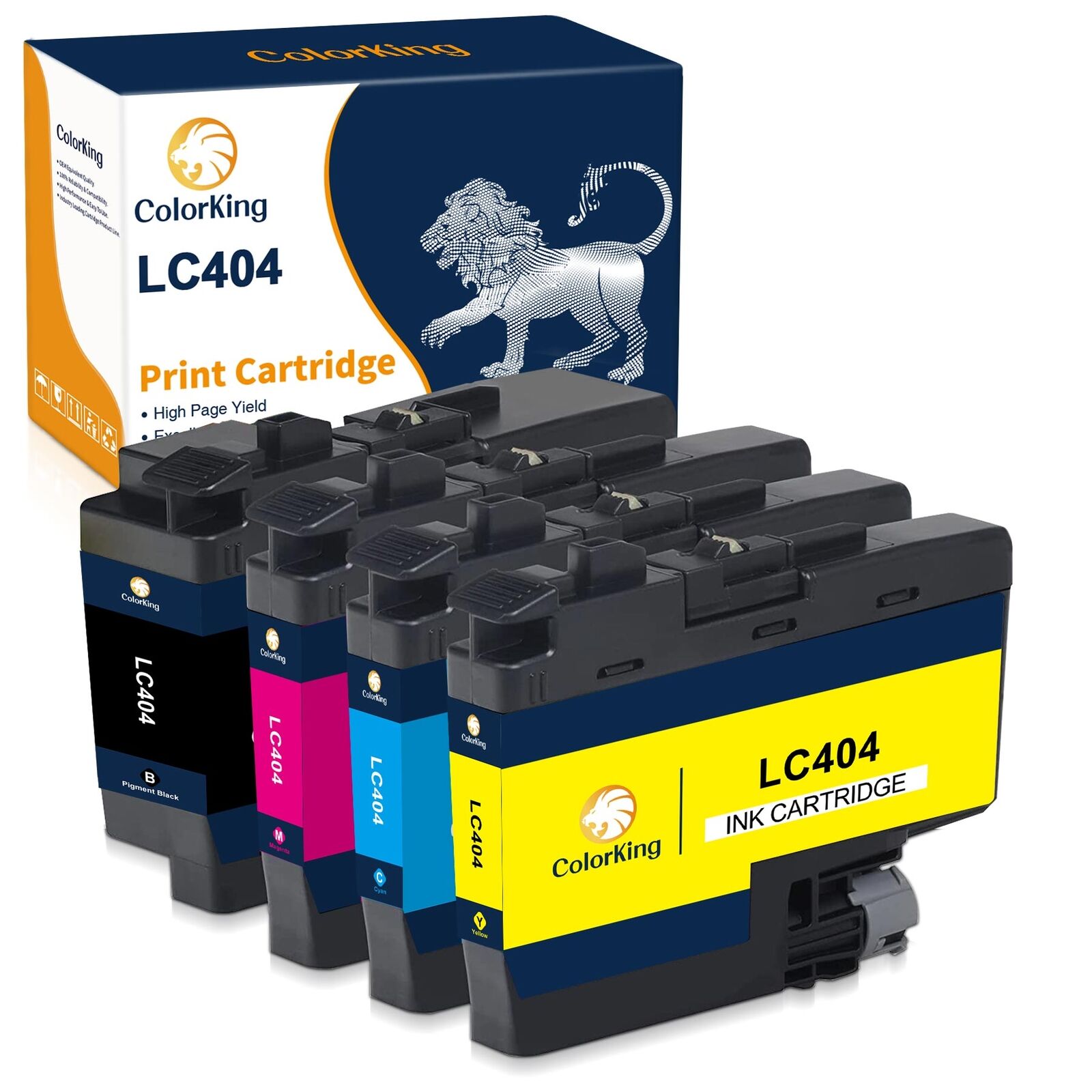 4Pc LC404 Ink Compatible For Brother MFC-J1205W MFC-J1215W MFC-J1205W XL Printer