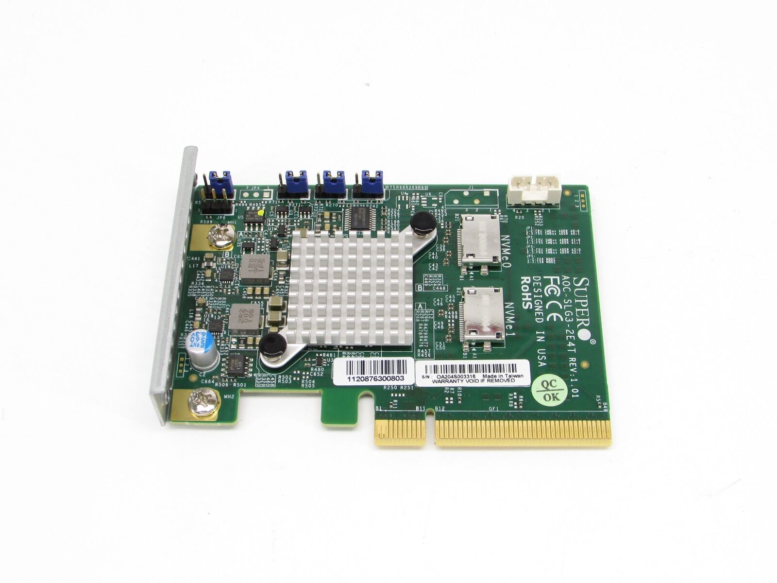 Supermicro AOC-SLG3-2E4T Dual Port Internal NVMe Host Bus Adapter Card HBA