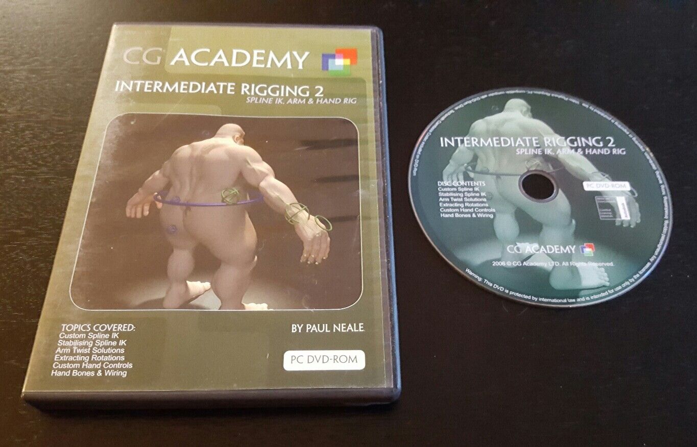 Intermediate Rigging 2: Spline IK, Arm and Hand Rig (PC DVD-ROM) CG Academy RARE