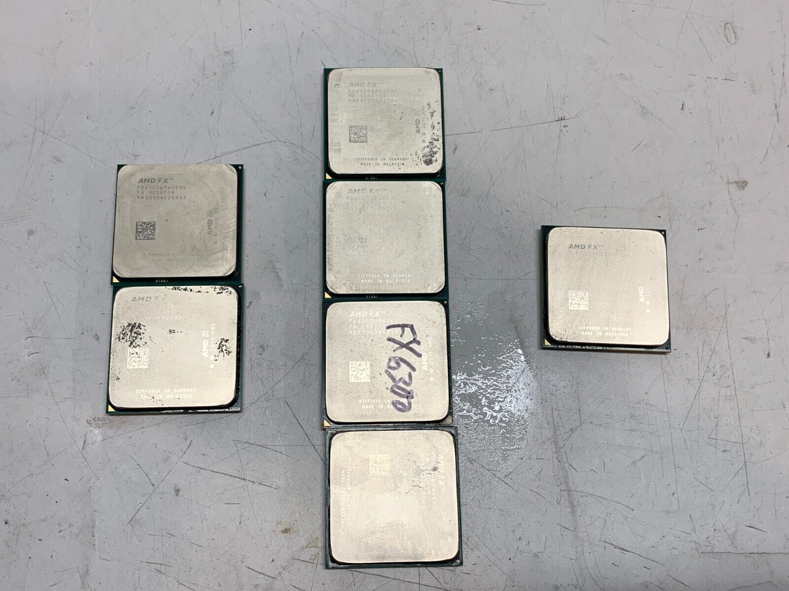 LOT of 7 AMD FX-Series CPUs AM3 4100 4150 6100 6300 8320 for PARTS OR REPAIR
