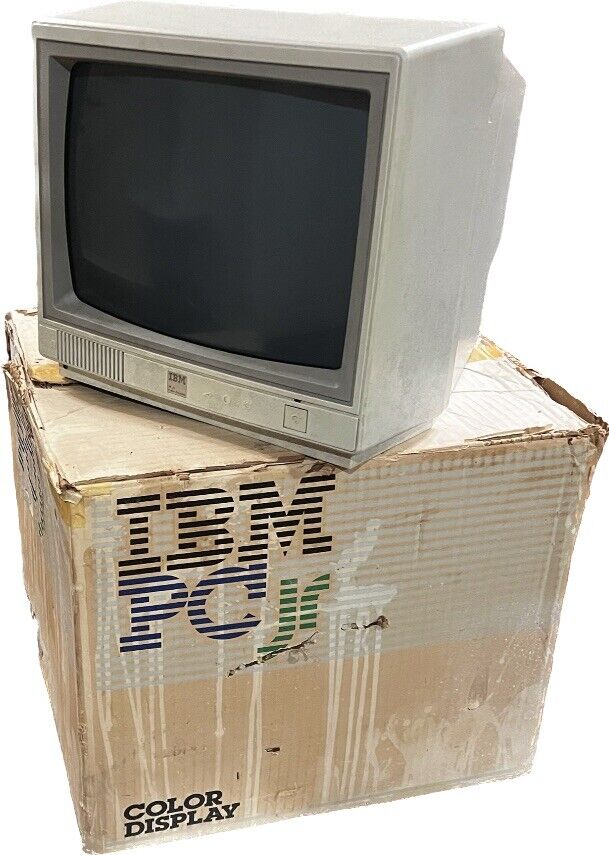 VTG IBM PCJR Color Display Monitor Model 4863 With Original Box TESTED Working