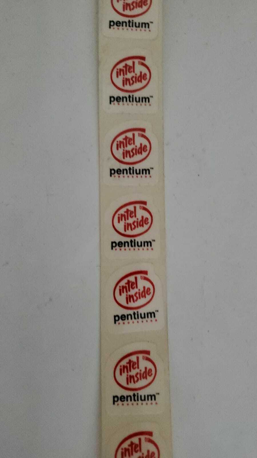 Vintage Lot of 10 pcs Red Intel inside Pentium stickers approx 2 X 2 cm