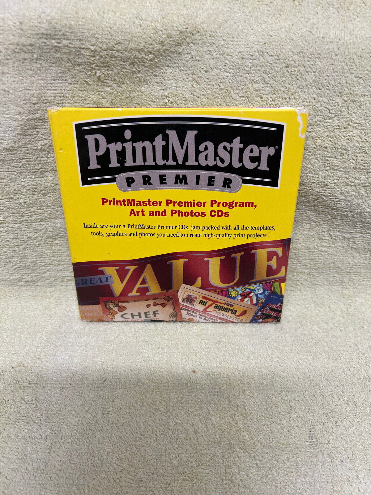 PrintMaster Premier Program (Windows 95 & 3.1 CD-ROM) 1998 Mindscape 4 Disc Set