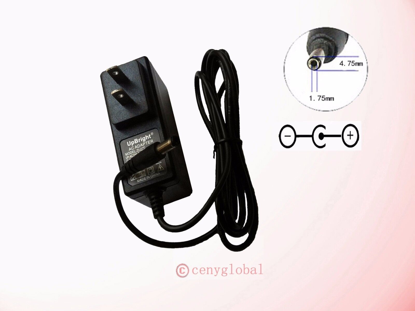 Global AC 100V-240V Converter Adapter DC Power Supply Plug 4.75mm x 1.75mm Serie