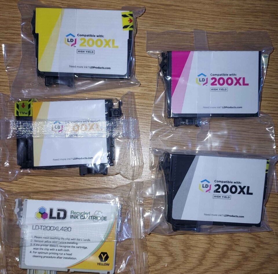 LD 200xl Ink Cartridges - 10 ( 3 black, 1 cyan, 2 magenta, 4 yel)