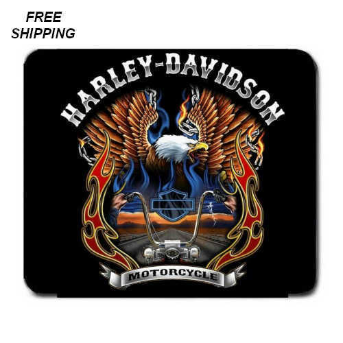 Harley Davidson, Motorcycle, Birthday, Gift, Mouse Pad, Non-Slip, USA, Black
