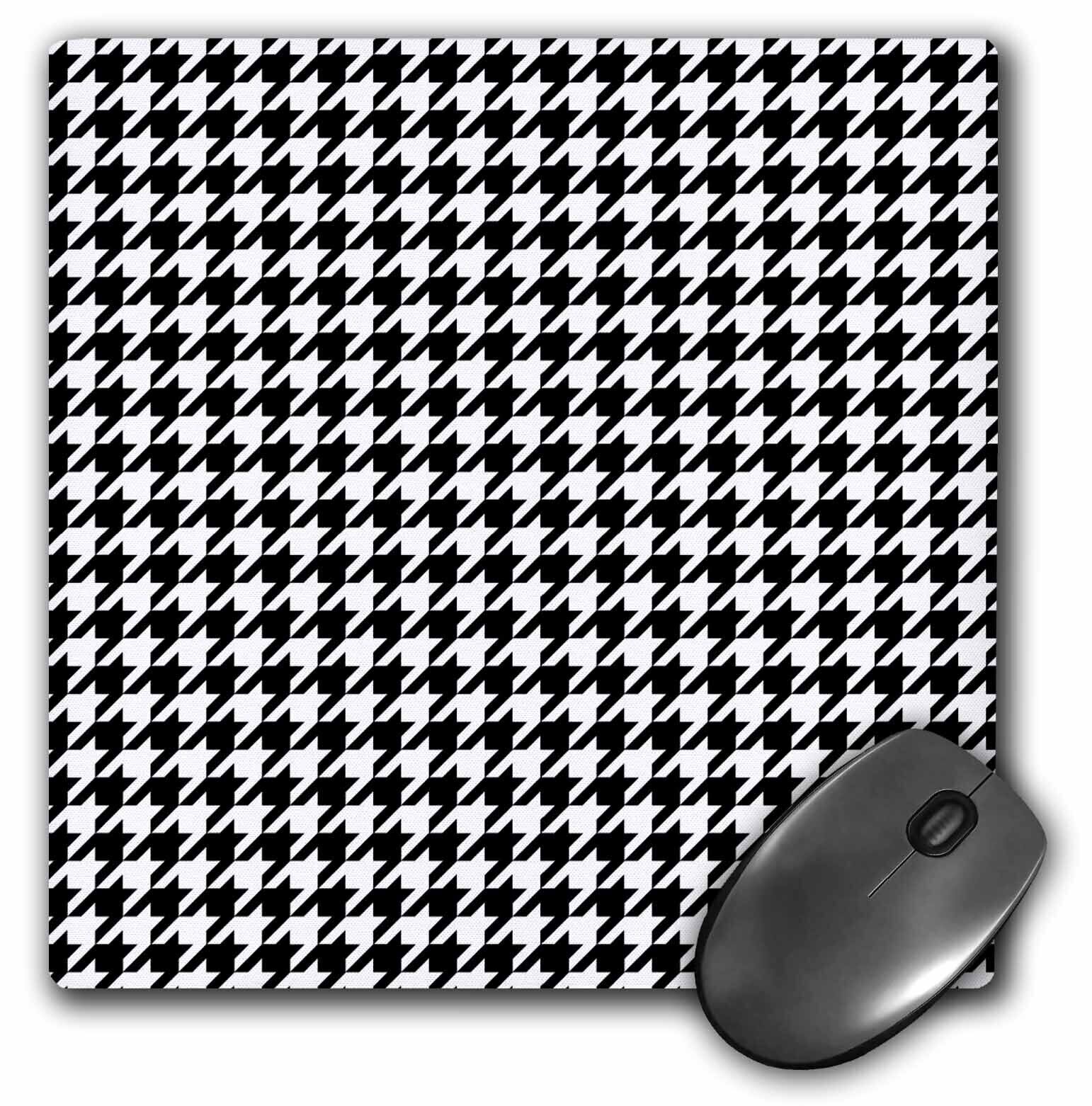 3dRose Black and White Houndstooth - Small MousePad