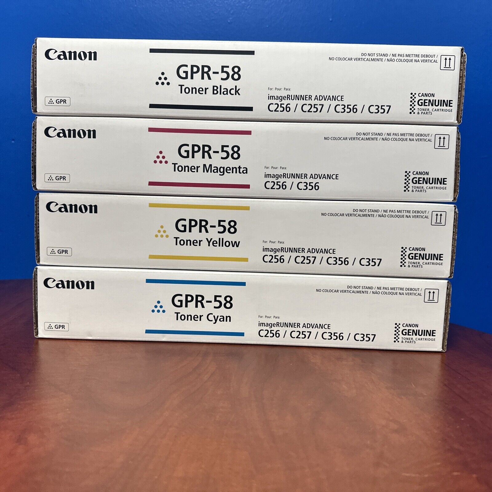 Canon GPR-58 Complete Toner Cartridge Set  Black, Cyan, Magenta, Yellow NEW