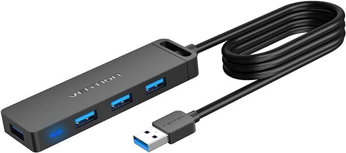 USB Hub, VENTION 4-Port USB 3.0 Hub Ultra-Slim Data Speed 5GBps.