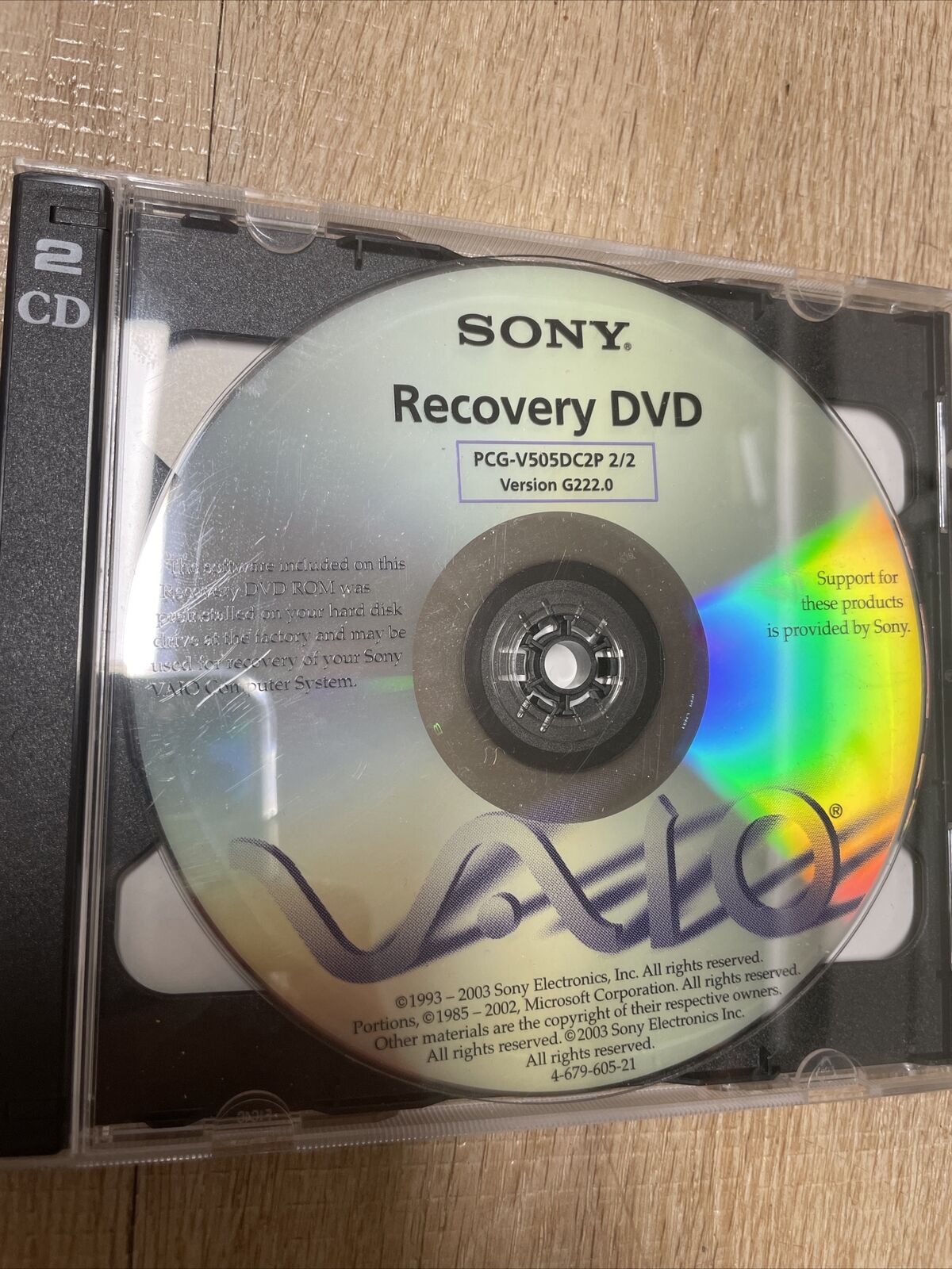 Sony Vaio Recovery Disk 2003