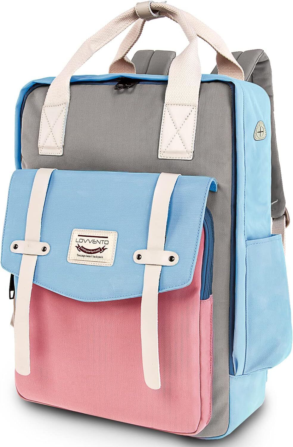 Lovvento 15.6 inch Laptop Japanese Backpack Travel Bag College 1-pink Blue 