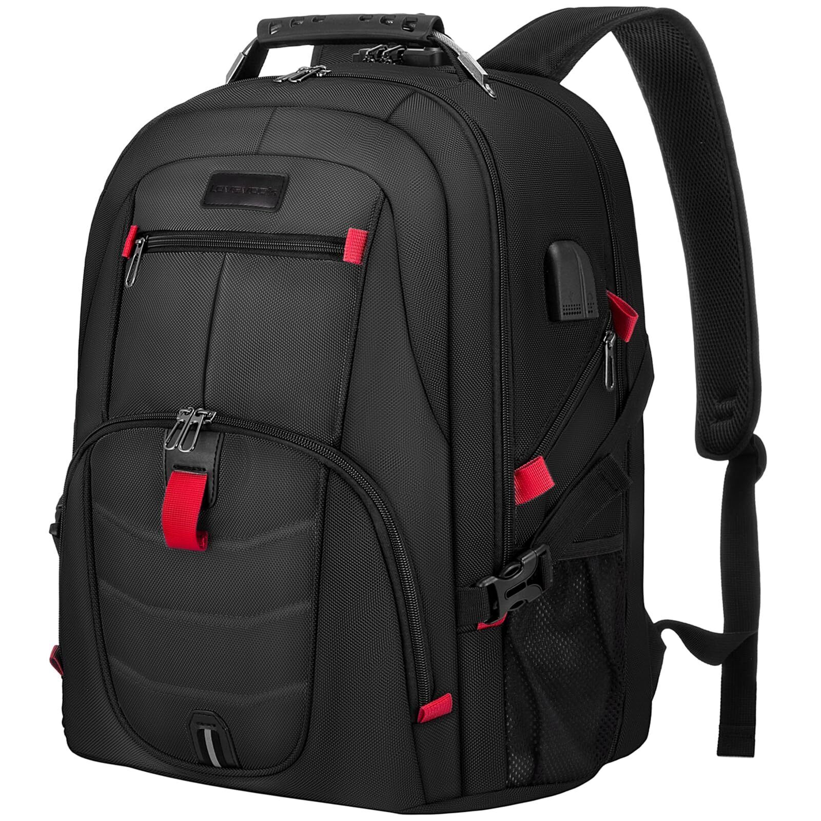 LOVEVOOK Travel Laptop Backpack Waterproof Anti Theft 17 inch, Black 