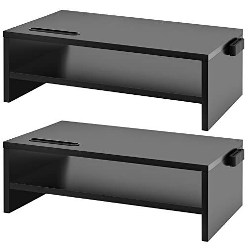 Marbrasse Monitor Stand Riser, 2 Pack 16.5 Inch 2 Tier Computer Monitor Stand...