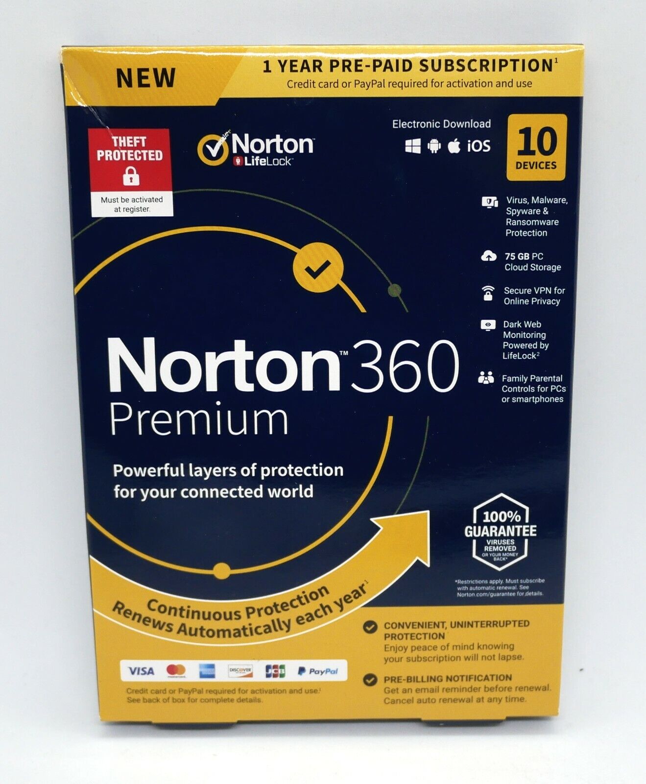 NORTON 360 PREMIUM INTERNET SECURITY 2024 (10 DEVICE/1 YEAR) *NEW in RETAIL BOX
