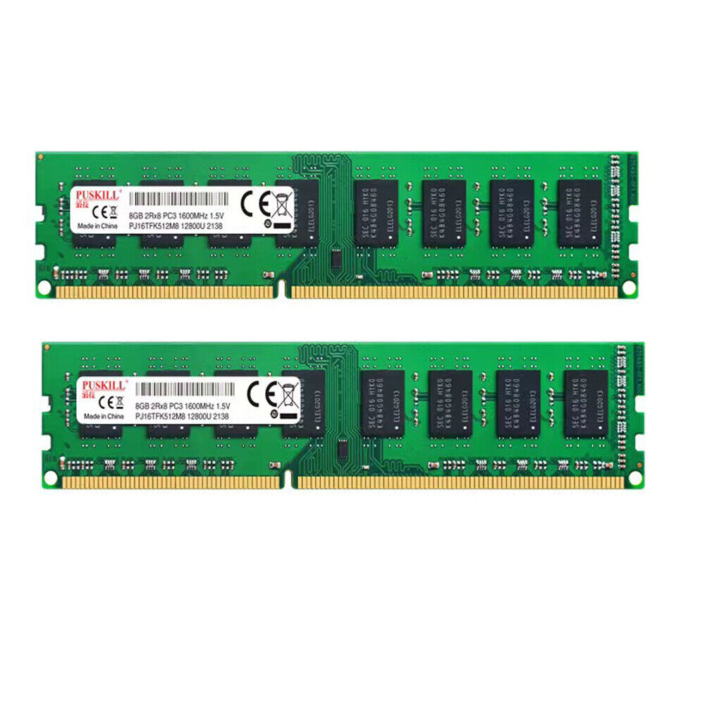 2PCS 8GB DDR3 Desktop Memory RAM 1600MHz PC31600U CL11-240-Pin UDIMM 2347 1.5V
