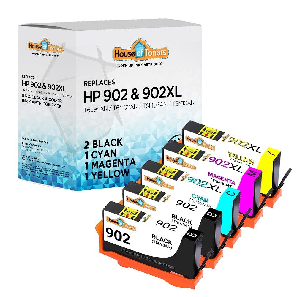 5PK for HP 902XL Ink Cartirdges for HP OfficeJet 6978 6968 6976 6979 