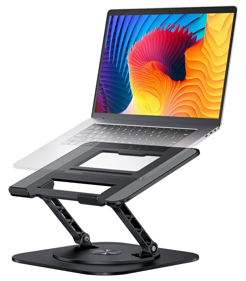 Adjustable Laptop Stand with 360 Rotating Base, Computer Stand for Laptop Erg...