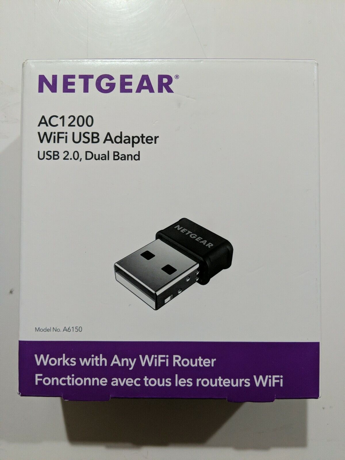 Netgear A6150-100PAS AC1200 Wifi USB 2.0 Dual Band Adapter (A6150100PAS) A6150