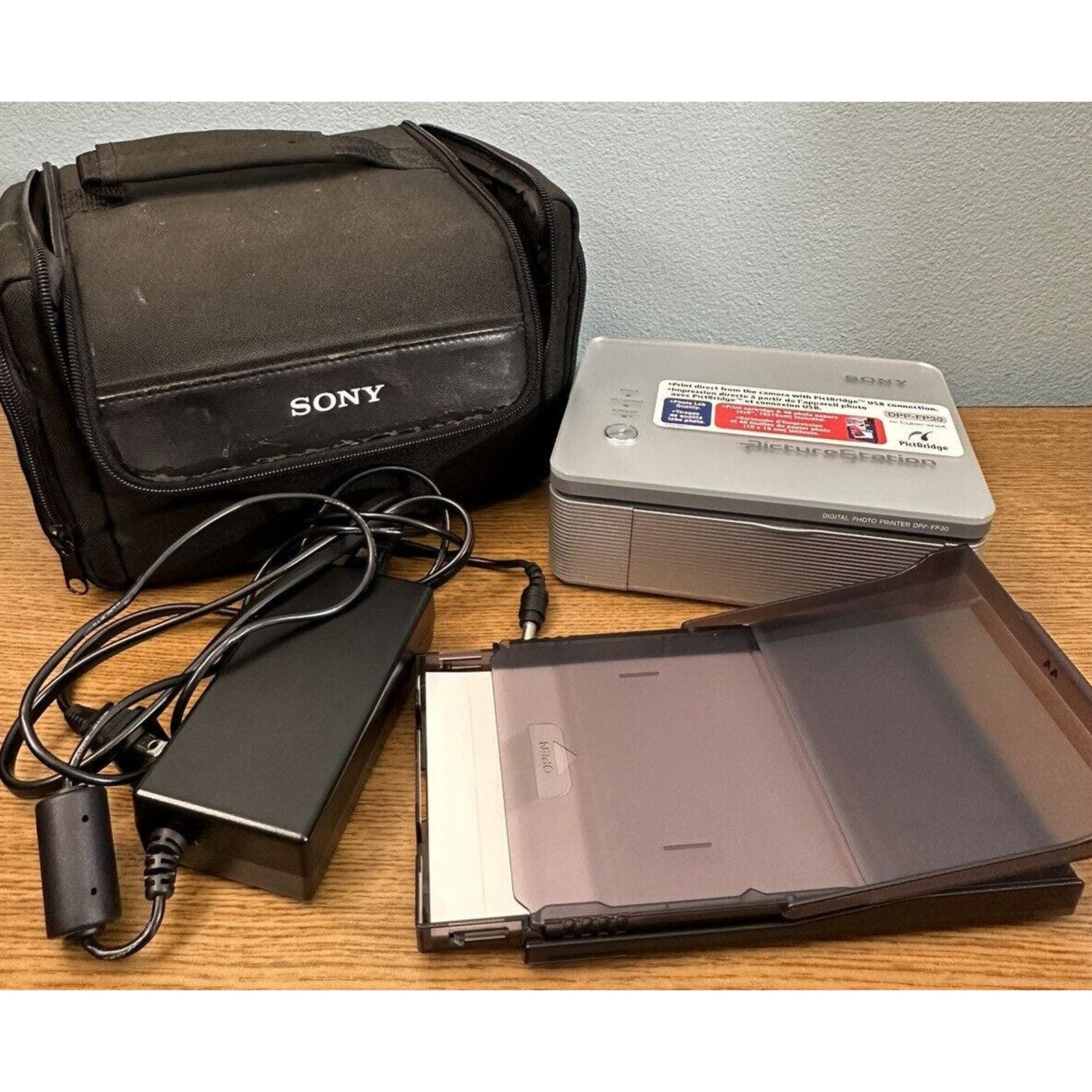 Sony Picture Station Printer & Power Supply DPP-FP30 With Extra Paper & Case