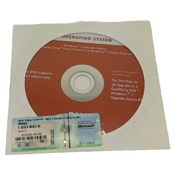 Microsoft Windows 7 Home Premium 64 Bit Full Version DVD with Product Key
