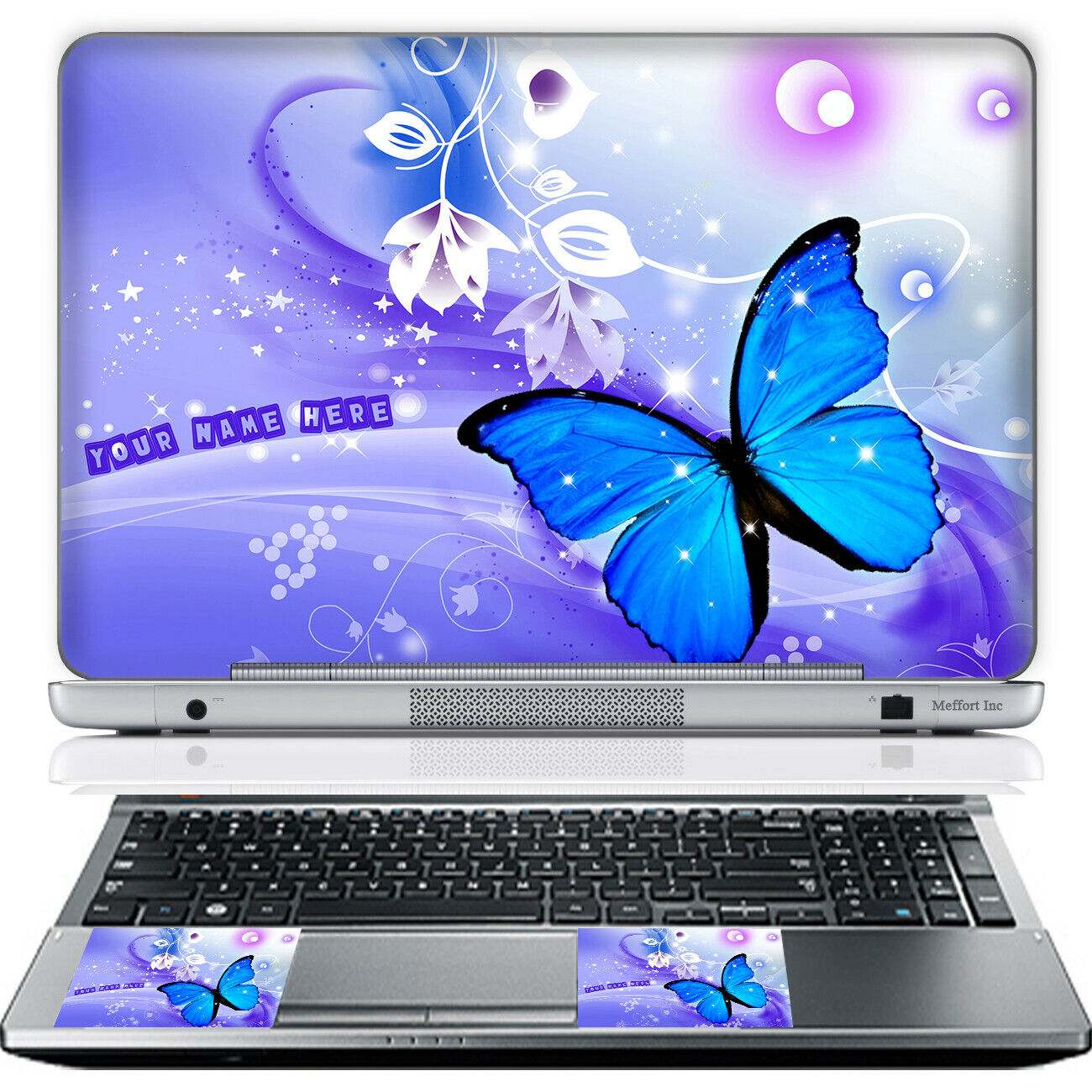 17 Inch Laptop Skin Sticker Cover Art Decal & Wrist Pad Customize Your text