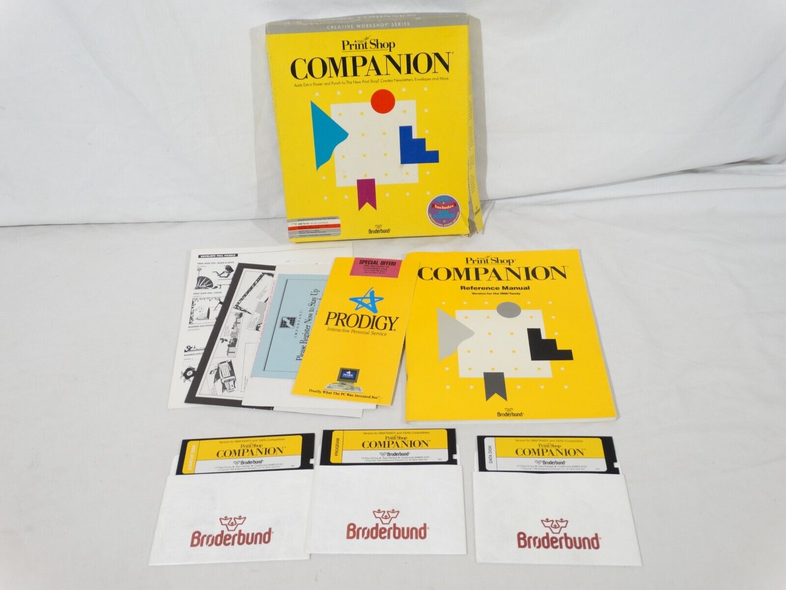 Vintage The New Print Shop Companion IBM Tandy Broderbund Computer Software DOS