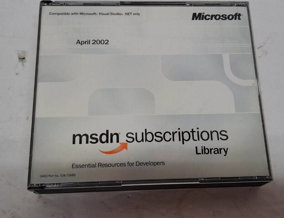 MICROSOFT MSDN SUBSCRIPTION LIBRARY  DISK LOT APR 2002 12/4/6