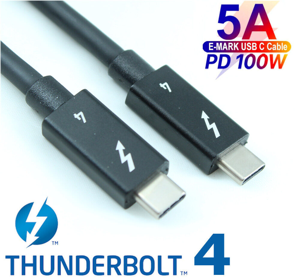 6.6ft USB4 Type-C Thunderbolt 4 (40Gbps  100W  PD  8K) Intel Cert Cable