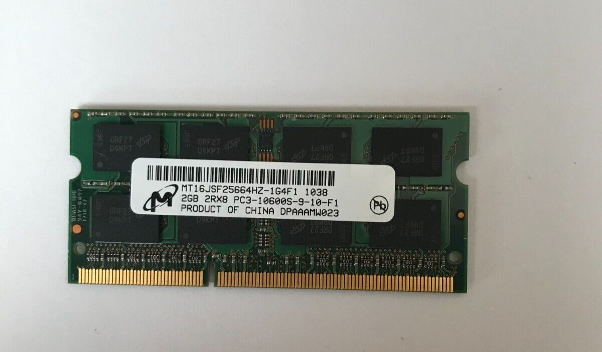 Micron 2GB  2Rx8 DDR3 PC3-10600S Laptop Memory MT16JSF25664HZ-1G4F1