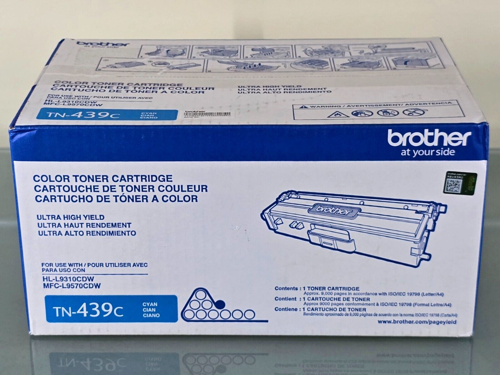 Genuine BROTHER TN-439c Cyan Toner Cartridge Ultra High Yield TN439C