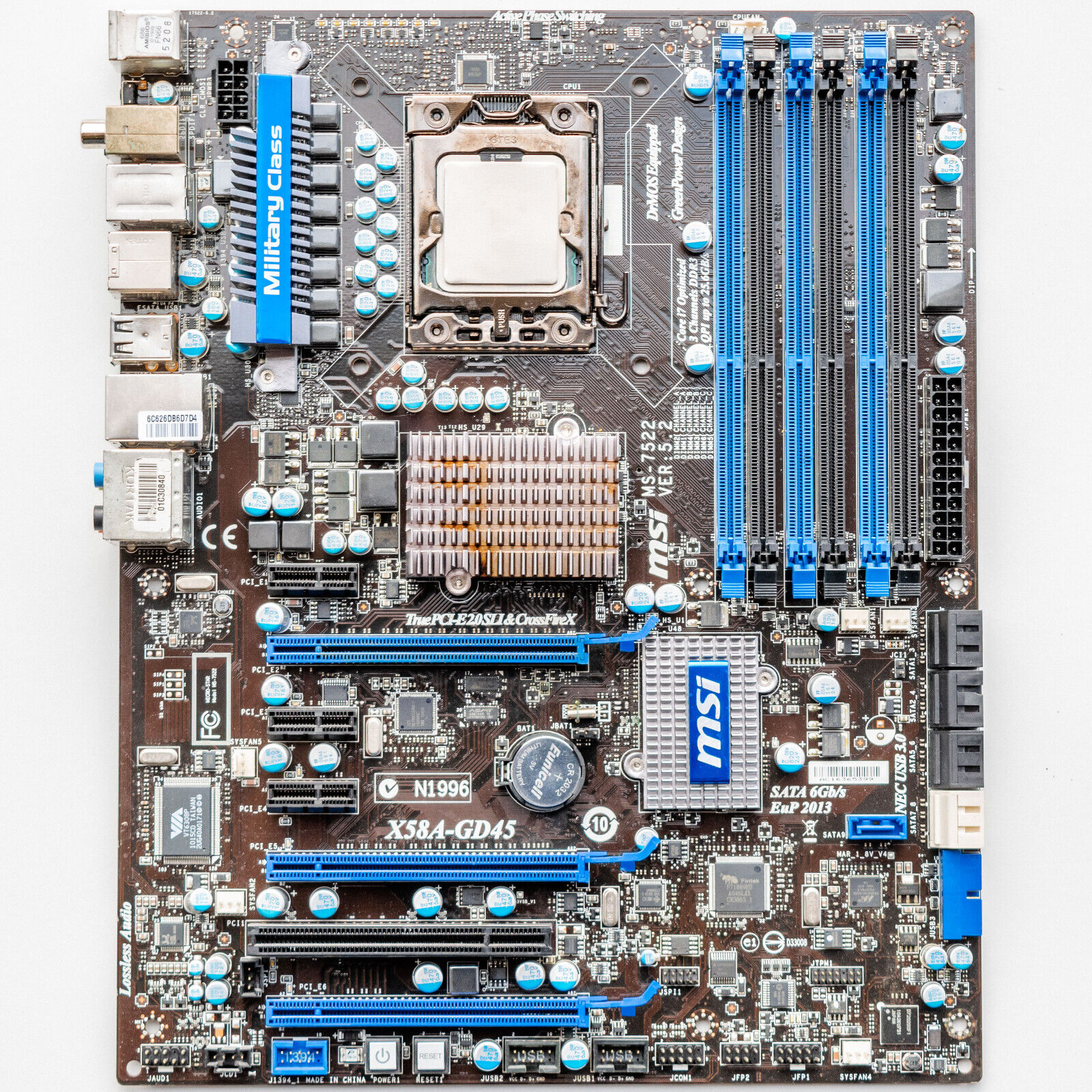 MSI X58A-GD45 LGA1366 X58 Intel Motherboard FOR PART AS-IS - All USB Ports Bad
