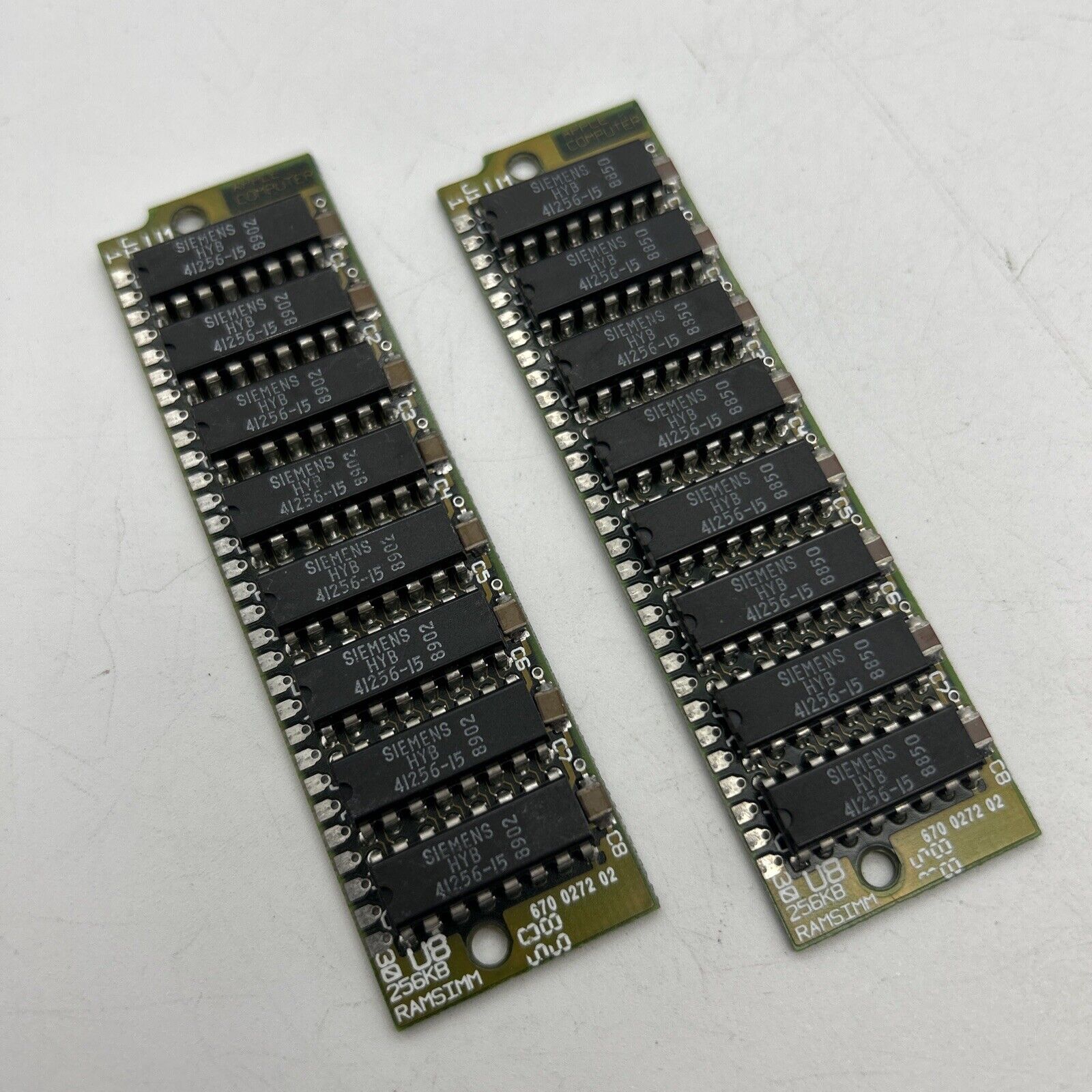 Pair (2) Apple MAC Plus SE 256K RAM Simms Original Apple Rare Vintage Memory