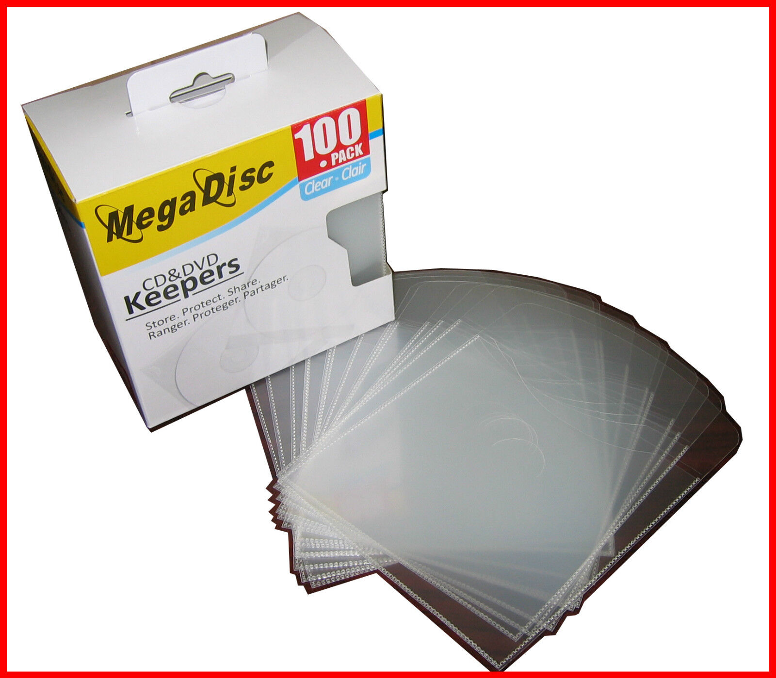 MEGADISC CD DVD Disc Storage Keeper Clear 500 PK Plastic envelope Holder Sleeves