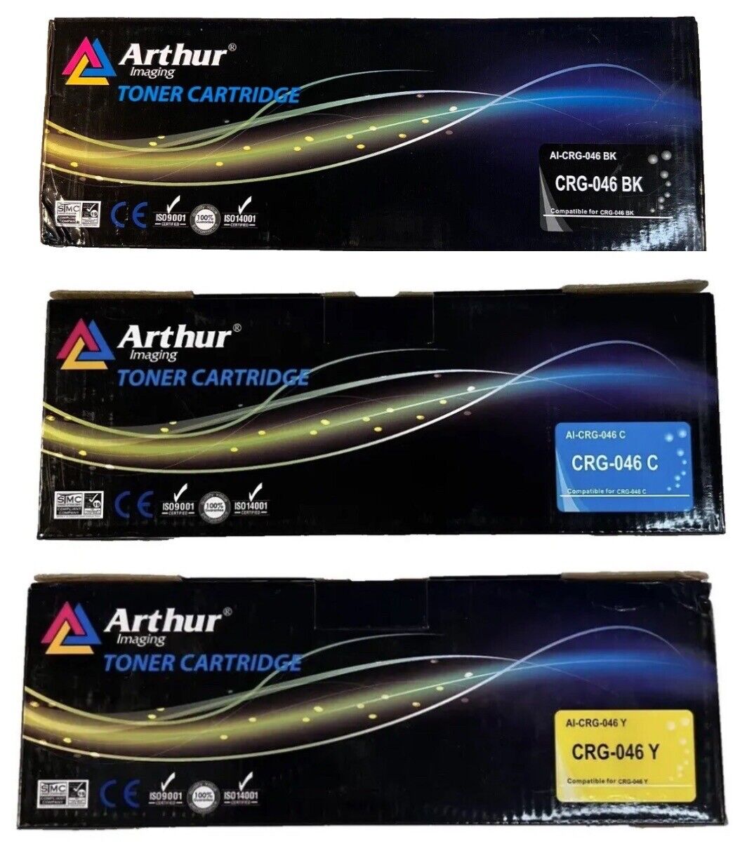 3 PACK Laser Toner Cartridge Replacement 046 046H For Canon Black Yellow Cyan