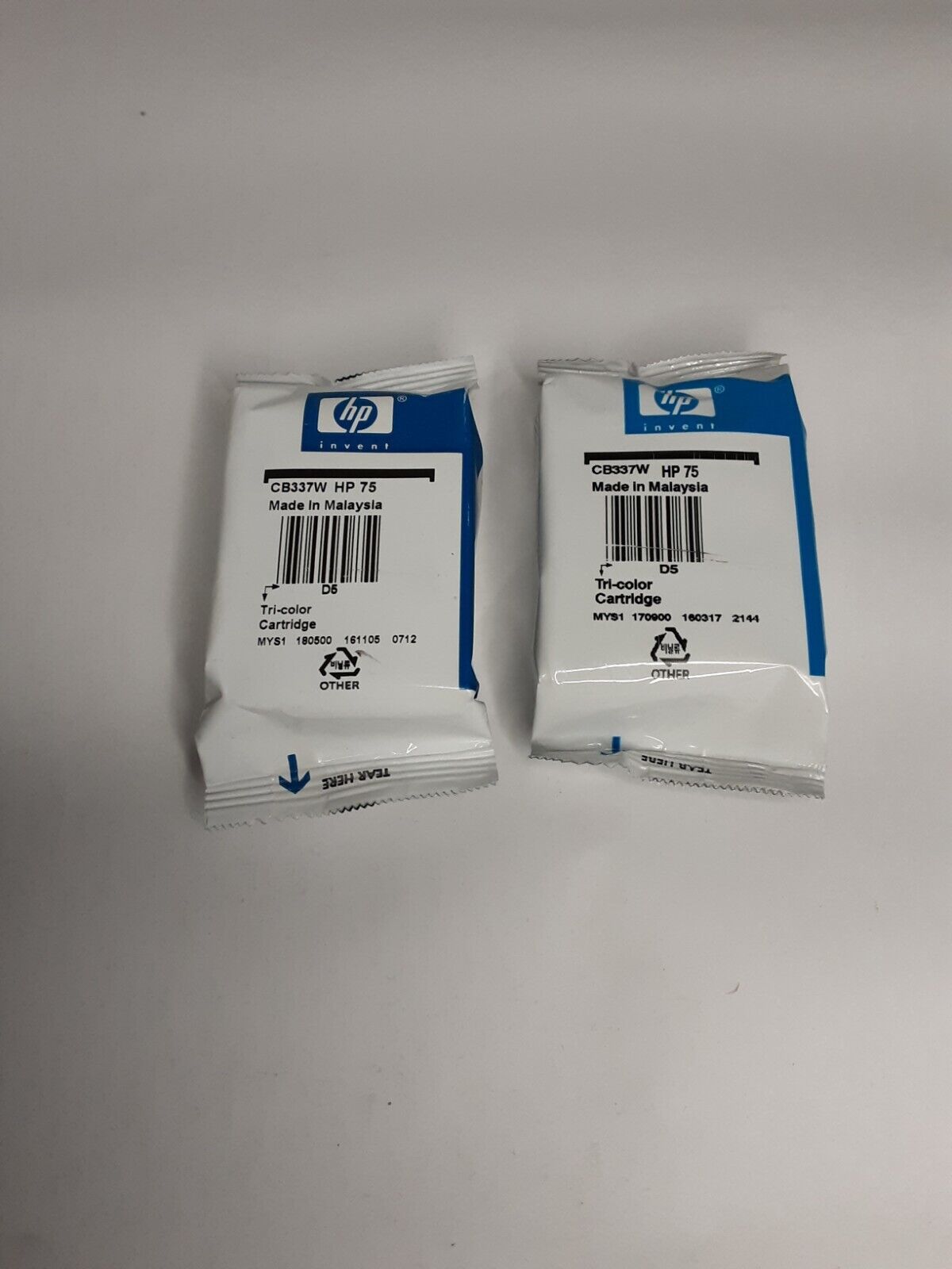 Lot of 2 Genuine HP 75 Tri-Color Ink Cartridge CB337W New Sealed