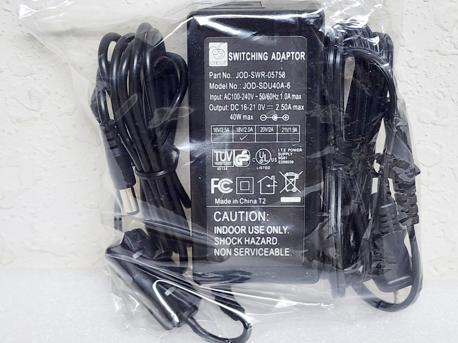 Genuin Cricut AC/DC Switching 40W Adapter Charger 6-21.0V, 2.50A -JOD-SWR-05758
