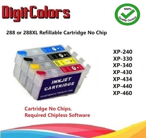 288XL Refillable Cartridge No Chip fits for XP-330 XP-340 XP-434 XP-430 XP-440
