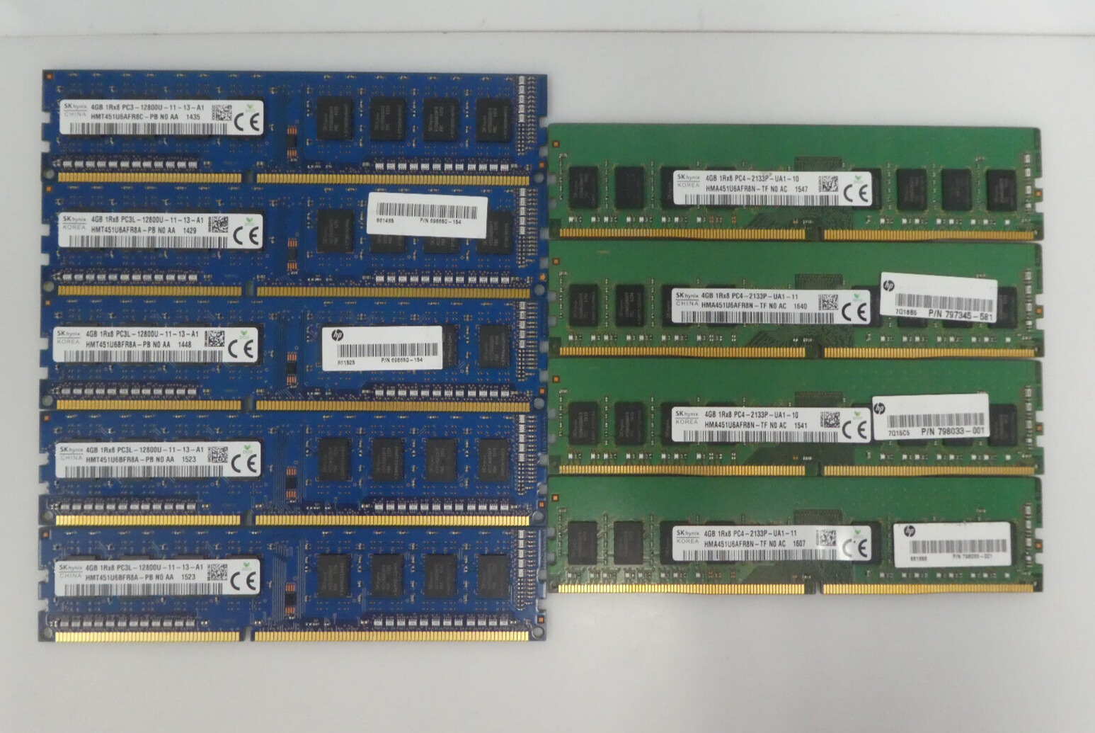 Lot of 9 SK hynix 4GB 1Rx8 Memory Used