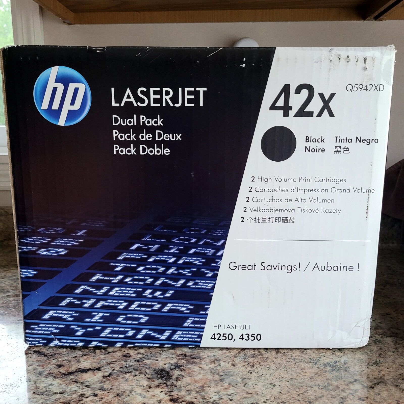 Genuine OEM HP LASERJET 42X Q5942XD Dual Pack High Volume Toner Black Sealed Box