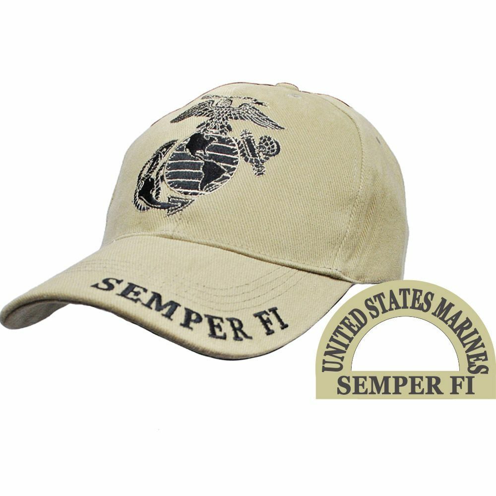 United States Marine Logo Black Globe Eagle Subdued Hat Semper Fi