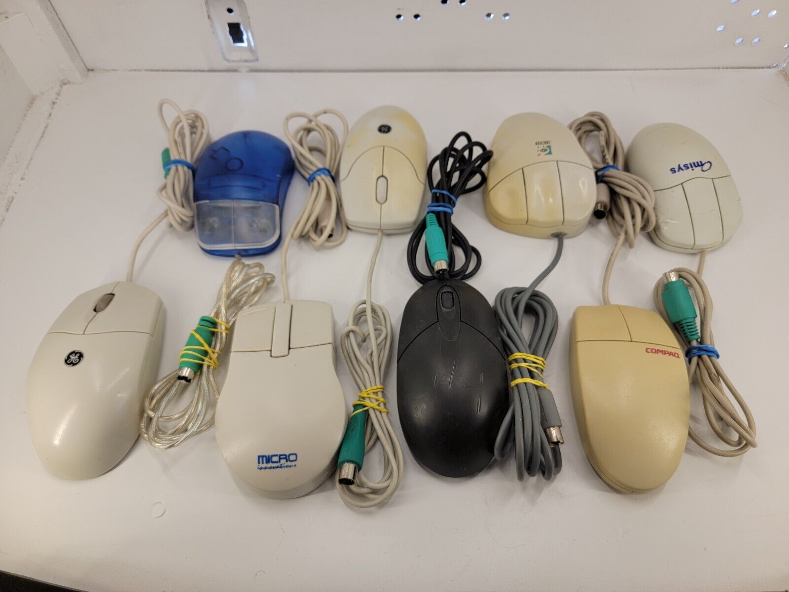 Lot of 8 Vintage PS/2 Computer Mice | Trackball Mouse | Dell Compaq Logitech BAD