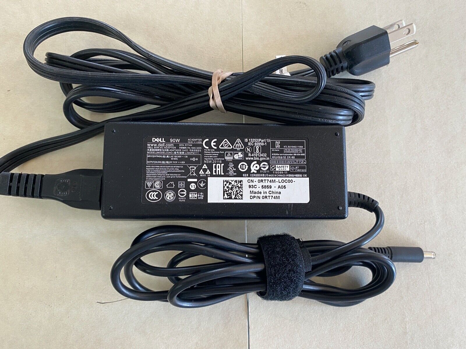 Genuine Dell 90W AC Adapter power supply small tip 4.5mm for Inspiron Latitude